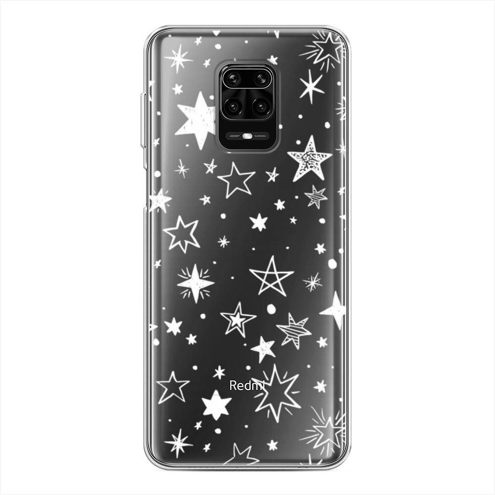 фото Силиконовый чехол "звездочки графика белая" на xiaomi redmi note 9s awog