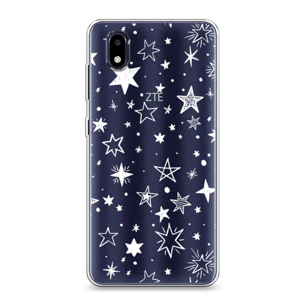 фото Силиконовый чехол "звездочки графика белая" на zte blade a3 (2020) awog