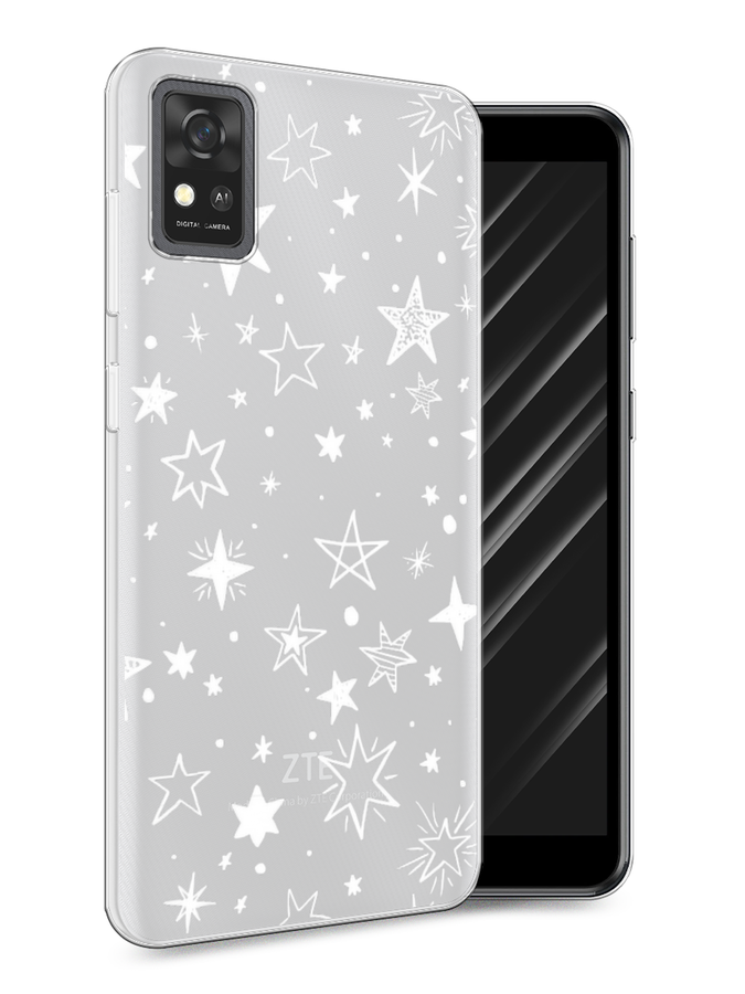 

Чехол Awog на ZTE Blade A31 / ЗТЕ Блэйд A31 "Звездочки графика белая", Разноцветный, 134650-7