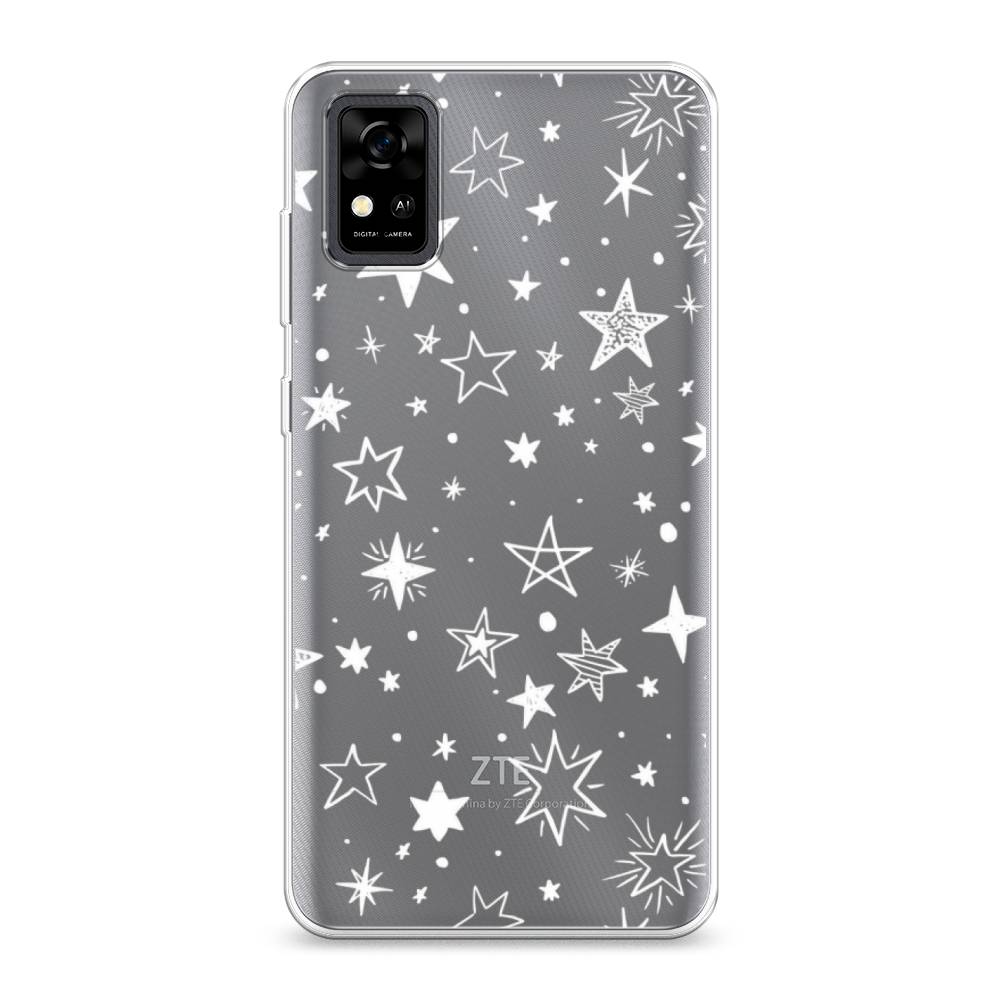 фото Силиконовый чехол "звездочки графика белая" на zte blade a31 awog