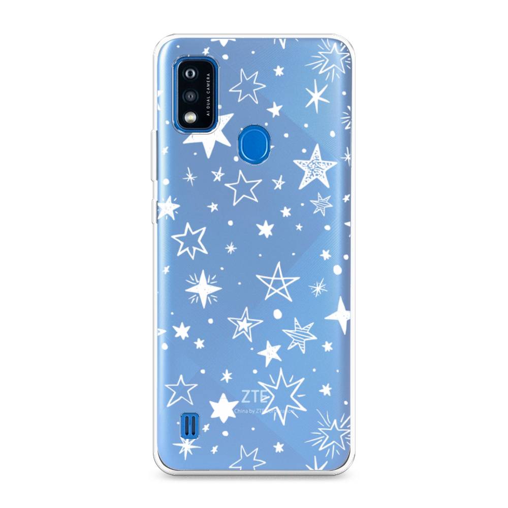 фото Силиконовый чехол "звездочки графика белая" на zte blade a51 awog