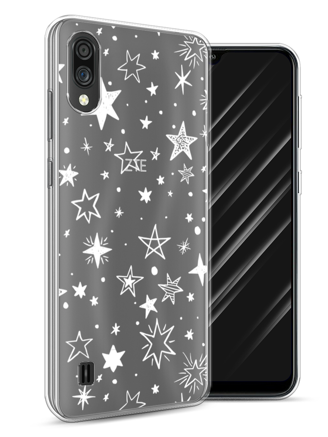 

Чехол Awog на ZTE Blade A51 lite / ЗТЕ Блэйд A51 lite "Звездочки графика белая", Разноцветный, 134850-7