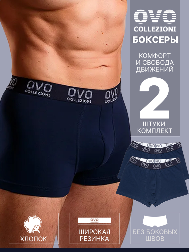 

Комплект трусов мужских OVO Collezioni OVO_2 синих 50 RU, 2 шт., Синий, OVO_2