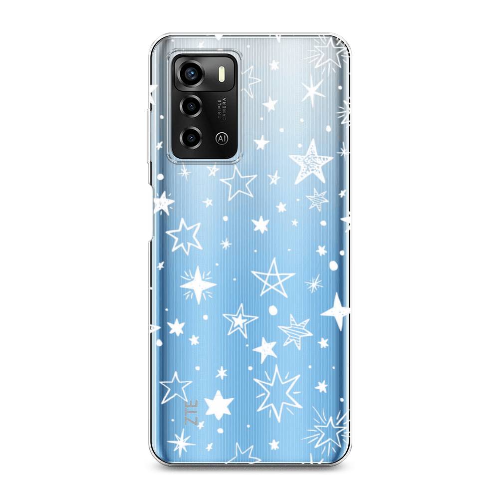 фото Силиконовый чехол "звездочки графика белая" на zte blade a72 awog