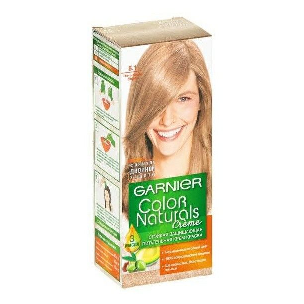 Крем-краска для волос Garnier Color Naturals c 3 маслами 8.1 Песчаный берег 110 мл х 2 шт берег мертвых незабудок