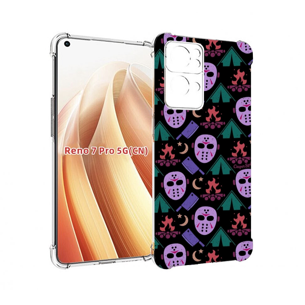 

Чехол MyPads фиолетовые маски для OPPO Reno7 Pro 5G, Прозрачный, Tocco
