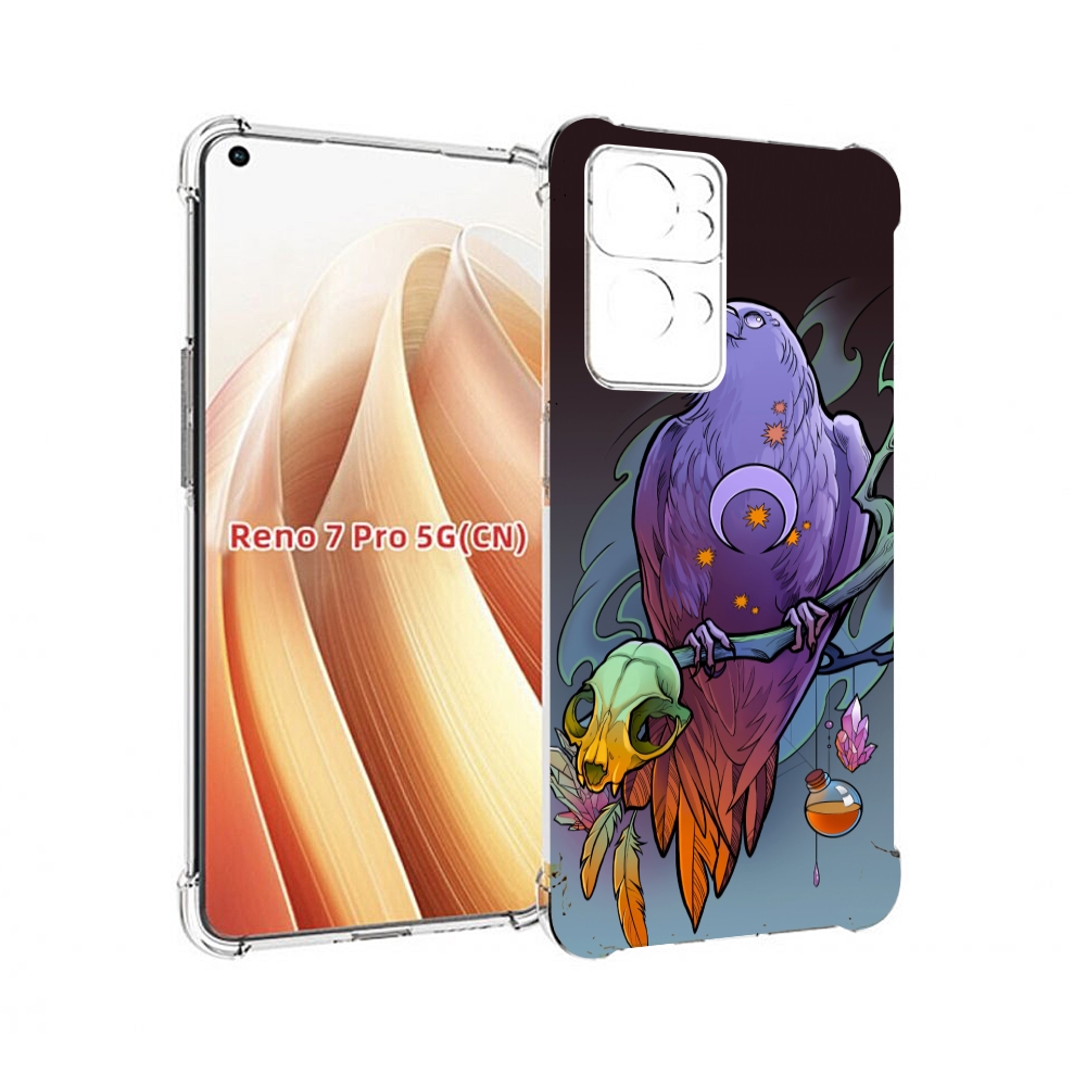 

Чехол MyPads фиолетовый ворон на ветке для OPPO Reno7 Pro 5G, Прозрачный, Tocco