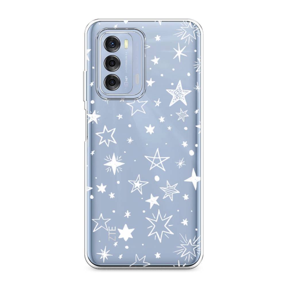 фото Силиконовый чехол "звездочки графика белая" на zte blade v40 awog