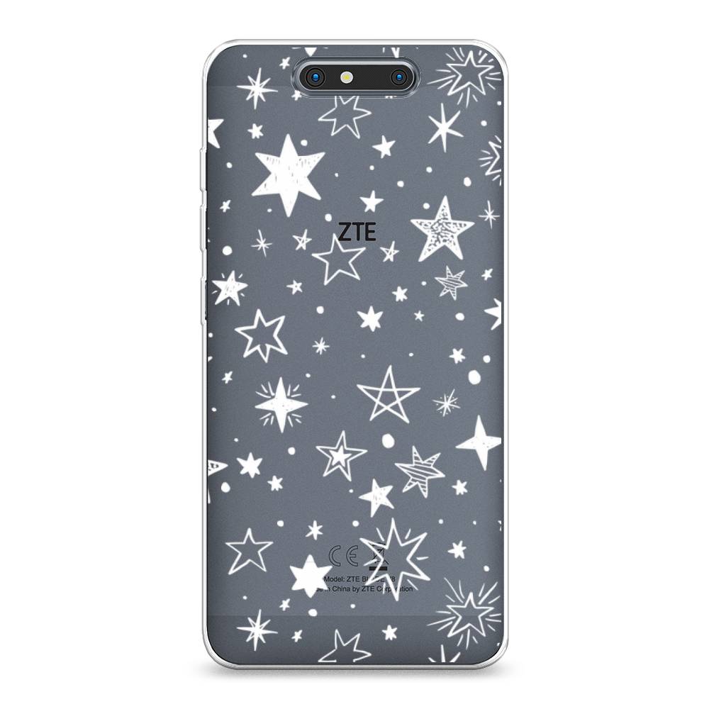 

Чехол Awog на ZTE Blade V8 / ЗТЕ Блэйд V8 "Звездочки графика белая", Разноцветный, 131250-7