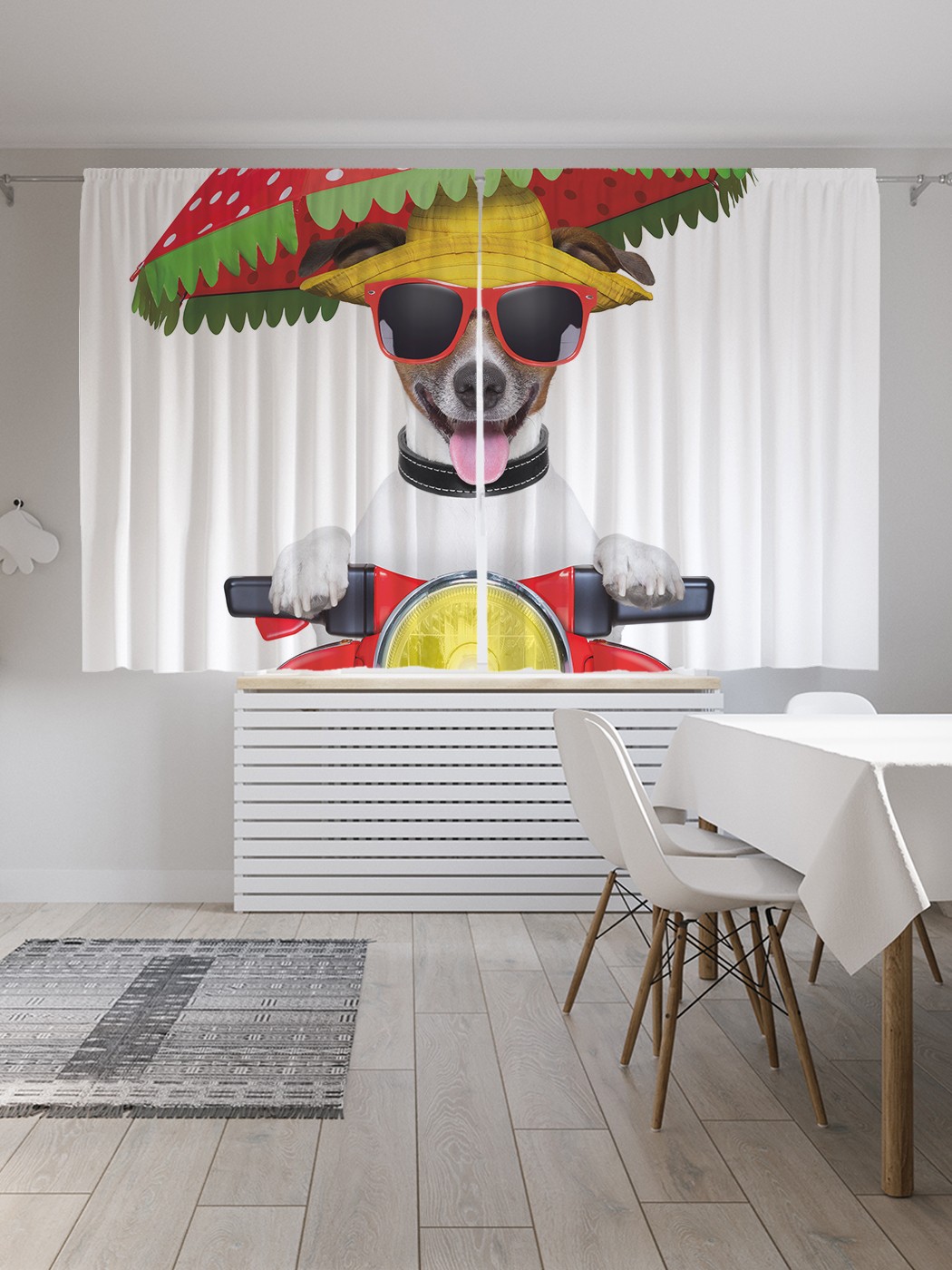 

Классические шторы JoyArty "Счастливая собака", серия Oxford DeLux, 2 полотна 145x180 см, Счастливая собака