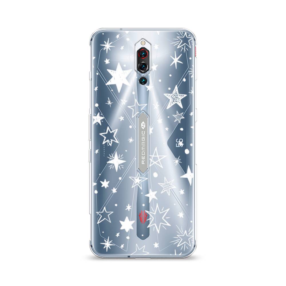 

Чехол Awog на ZTE Red Magic 5S / ЗТЕ Ред Мэджик 5S "Звездочки графика белая", Разноцветный, 134250-7