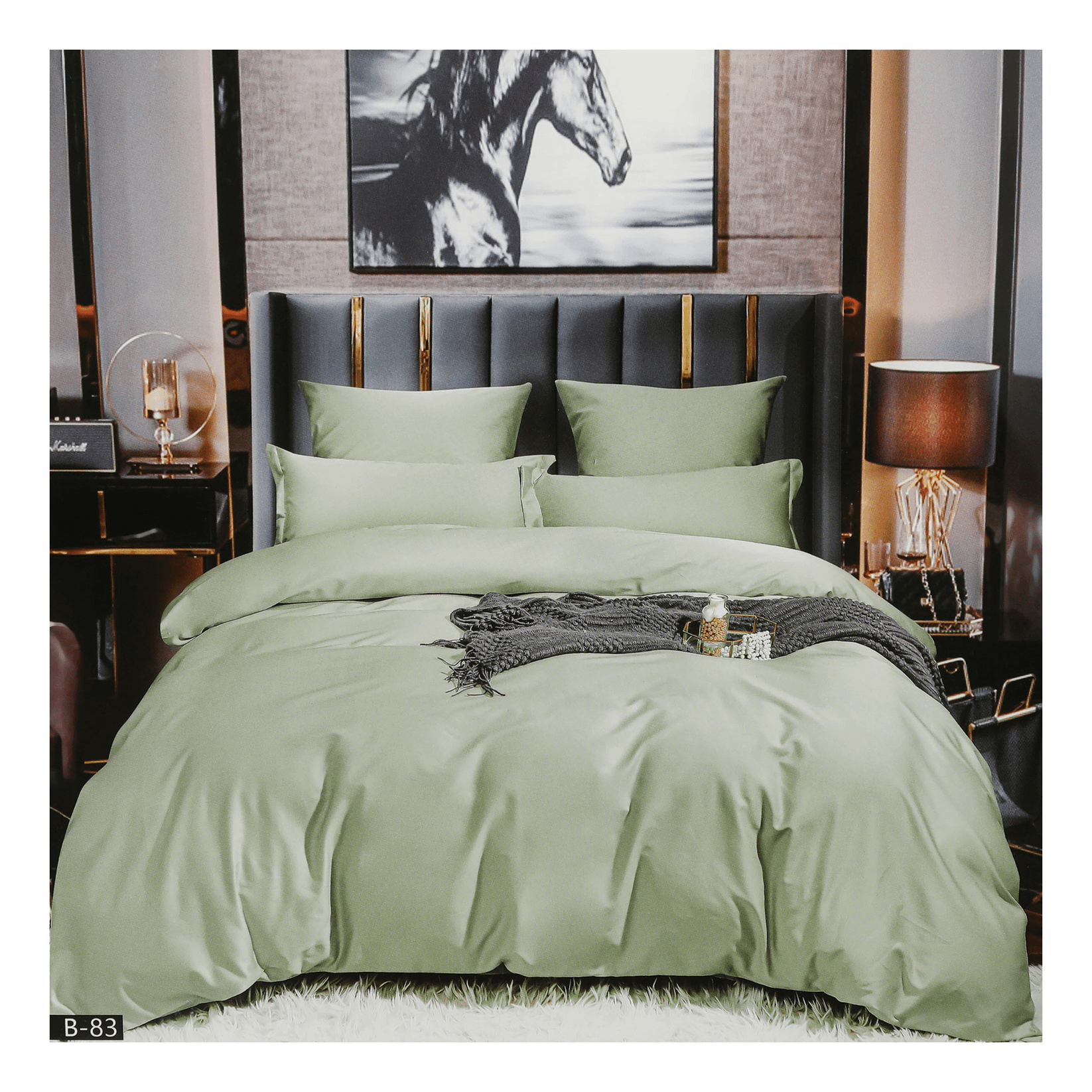 Комплект постельного белья Wonne Traum двуспальный смесовый фисташковый