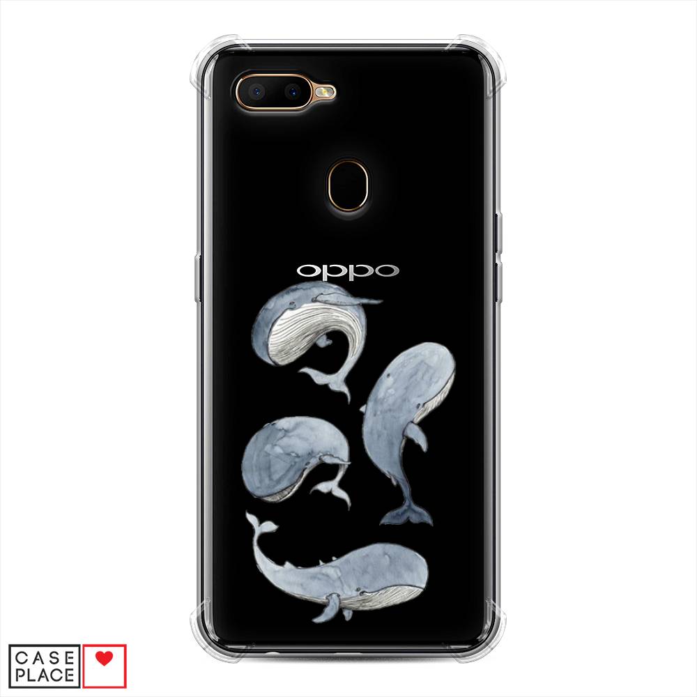 фото Противоударный силиконовый чехол "киты" на oppo a5s awog