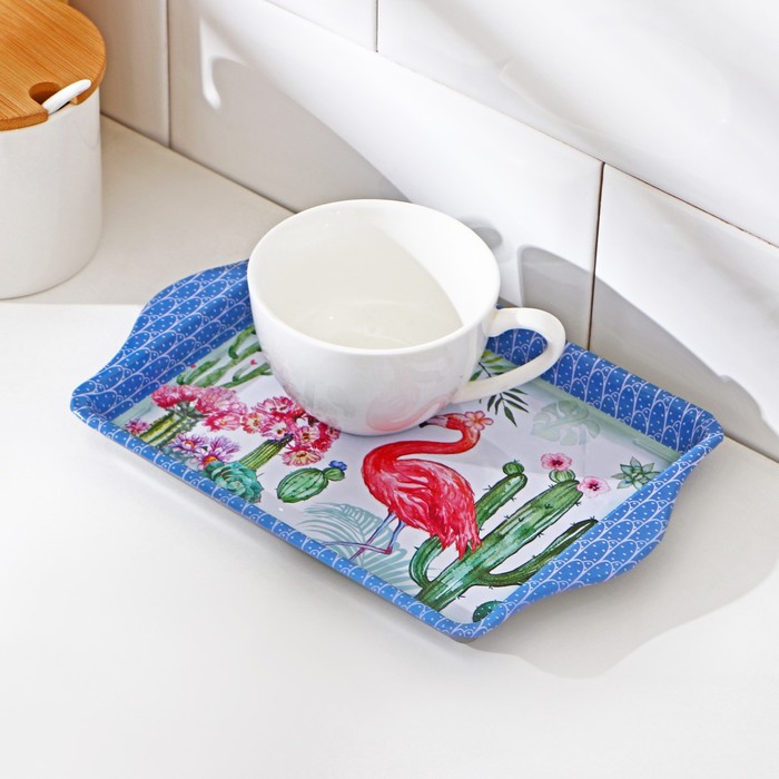 

Поднос Фламинго, 22х14 см, жесть