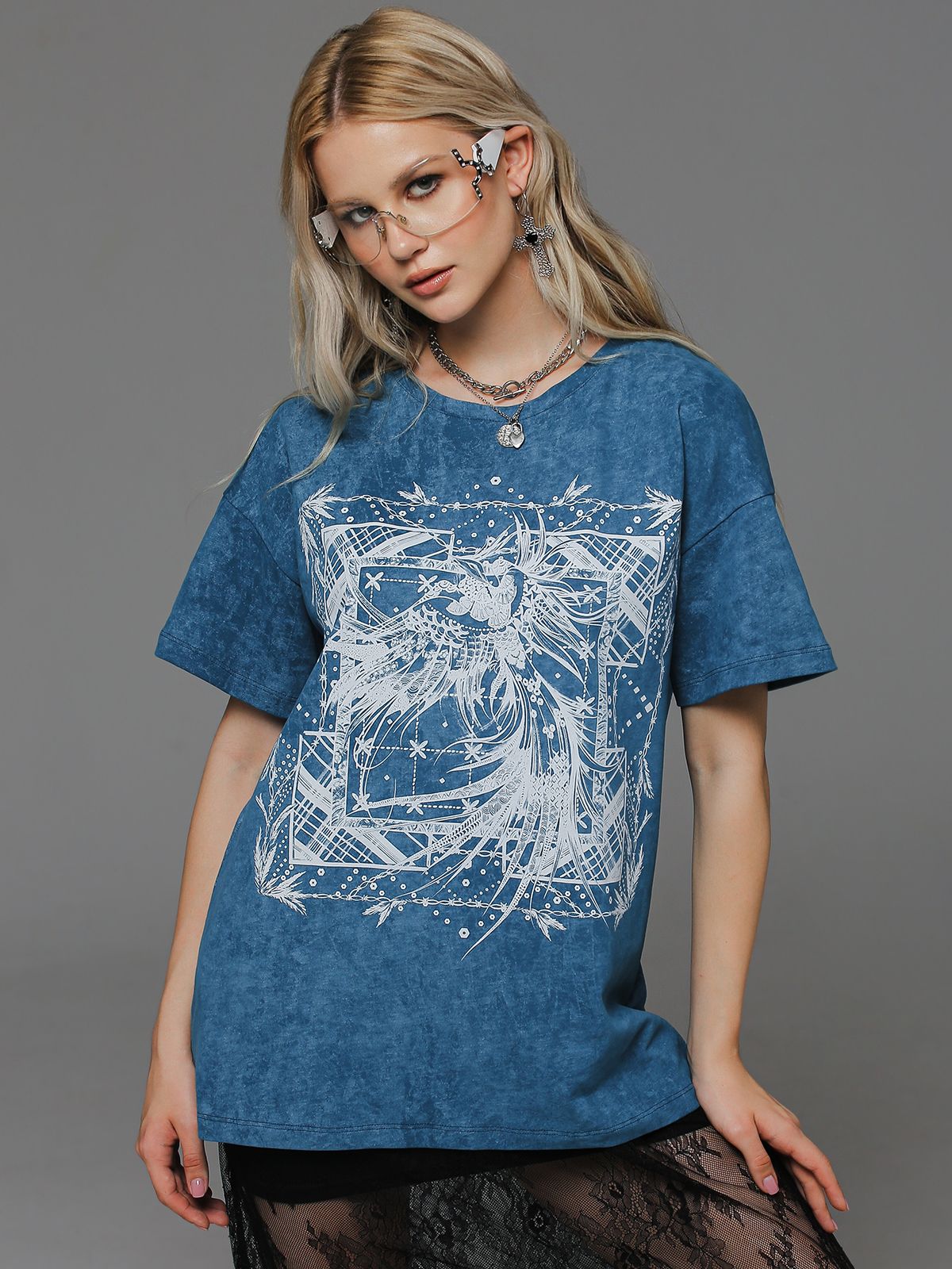 

Футболка женская SAHAR Art lab OFD012 синяя 52-54 RU, Синий, OFD012