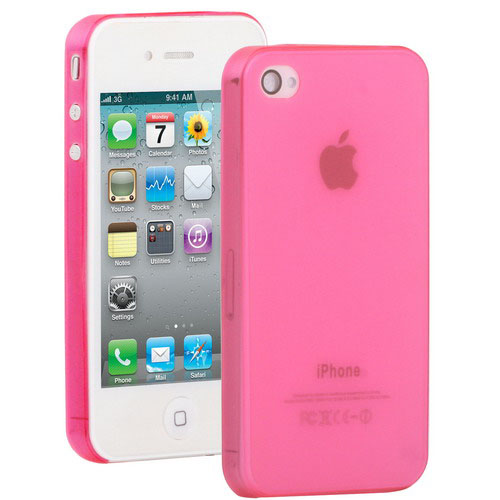 

Задняя накладка PC для iPhone 4/4S, темно-розовая, Розовый
