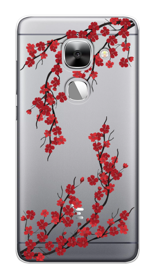 

Чехол на LeEco Le 2 "Красная сакура", Красный;черный, 140150-2