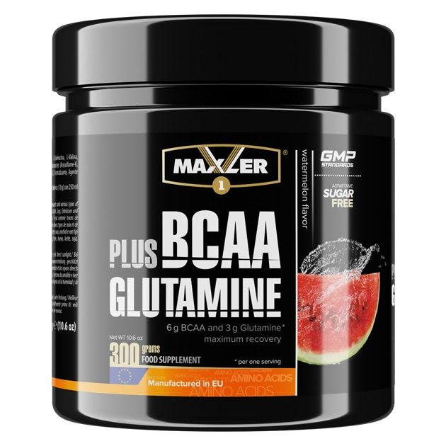 фото Bcaa plus glutamine maxler, 300 г, watermelon