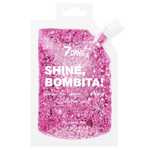 

Гель-глиттер для волос, лица и тела 7DAYS SHINE, BOMBITA! / 901 Playful pink, 90 мл