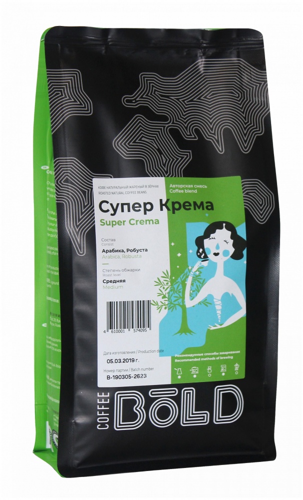 

Кофе Bold Супер крема в зернах 500 г
