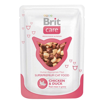 фото Влажный корм для кошек brit care, курица, утка, 80г