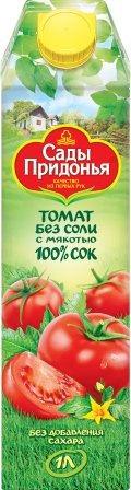 

Сок Сады Придонья томат с мякотью без соли 1 л, Сады Придонья томат