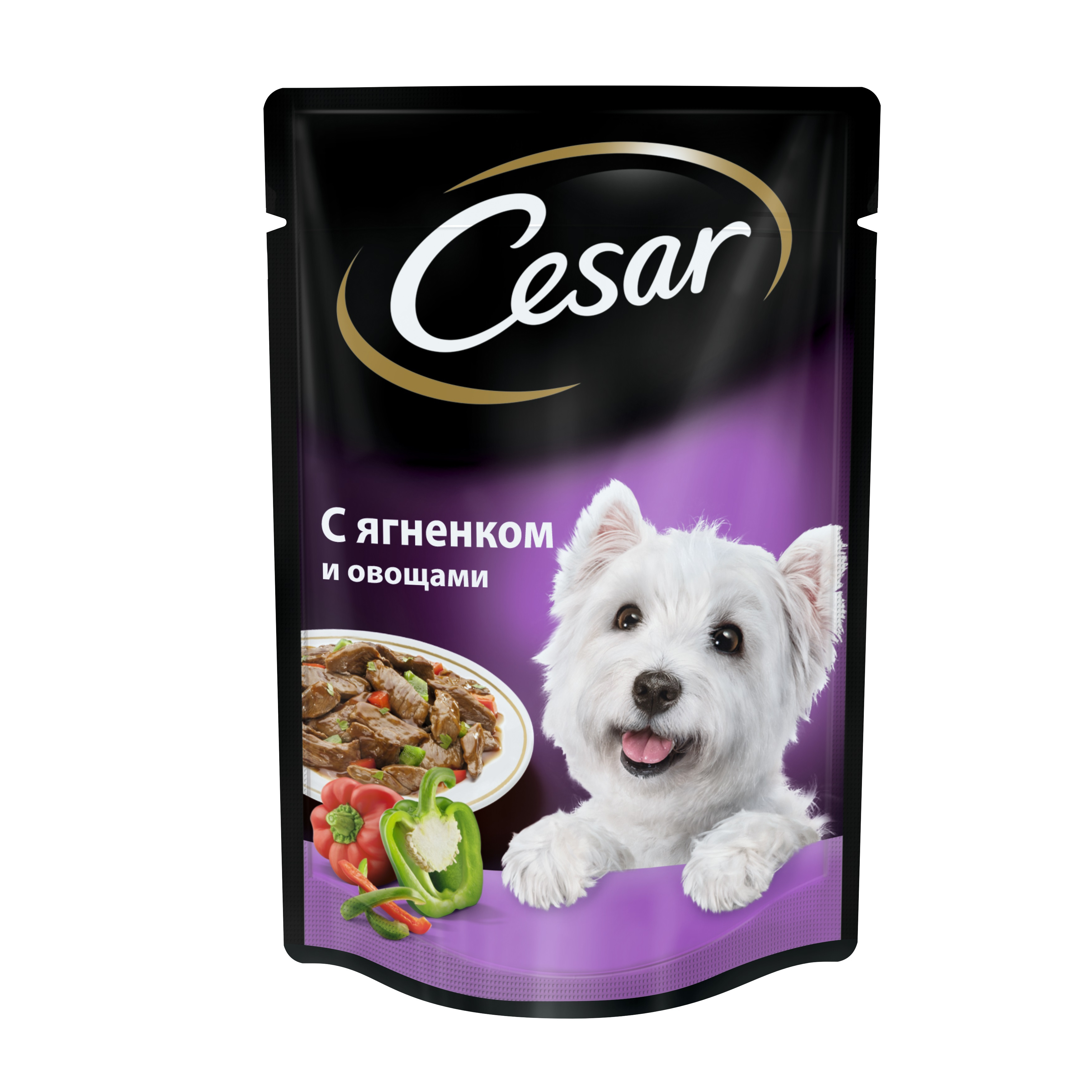 фото Влажный корм для собак cesar, ягненок с овощами, 85г