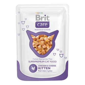 фото Влажный корм для котят brit care, курица, сыр, 80г