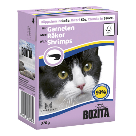 фото Консервы для кошек bozita feline chunks in sauce, с креветками в соусе, 370г