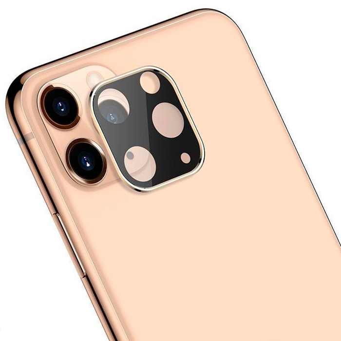 

Защитное стекло для камеры Hoco 3D Metal Frame Flexible A18 для iPhone 11 Pro Gold, 3D Metal Frame Flexible A18