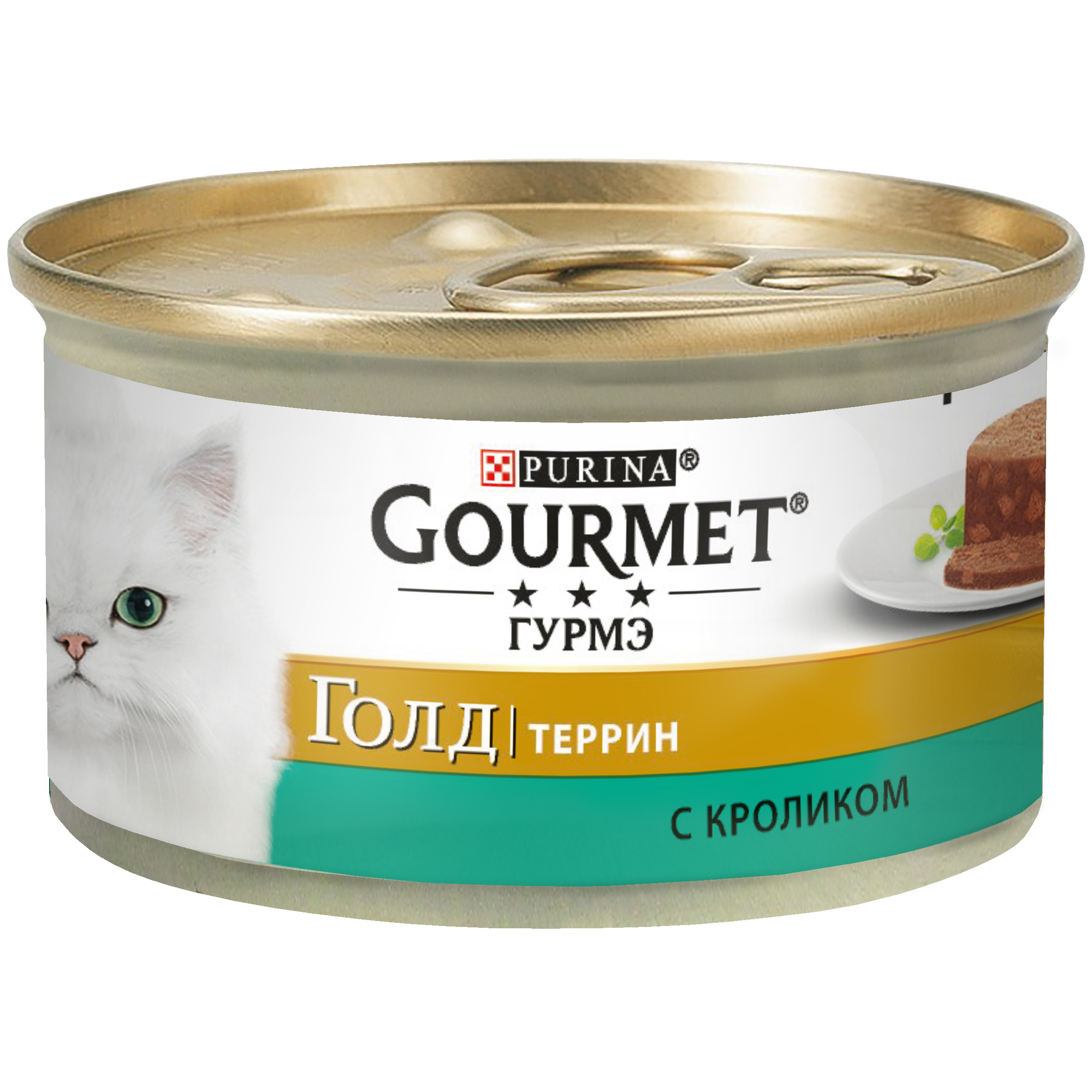 фото Консервы для кошек gourmet gold террин, кусочки в паштете с кроликом по-французски, 85г