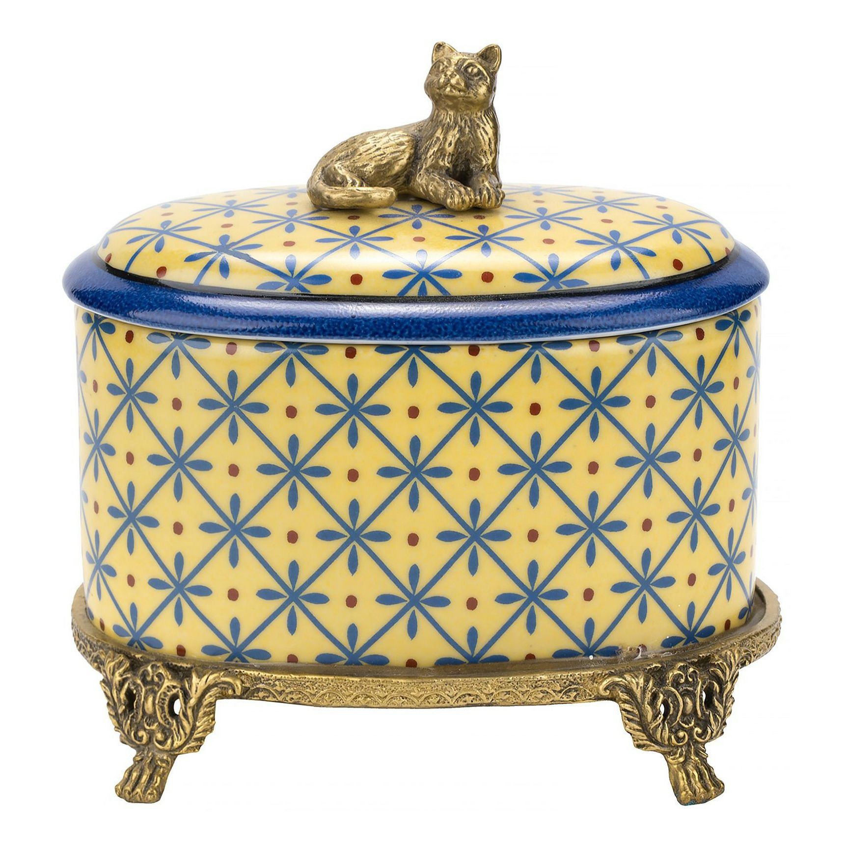 

Шкатулка Glasar с кошечкой 13x9x12 см желтая, Желтый