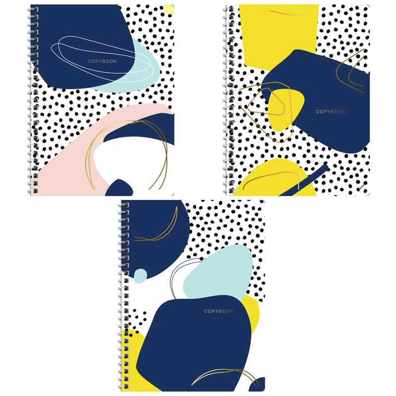 

Тетрадь 80л., А5, клетка на гребне GreenwichLine "Stylish abstraction", матовая лам