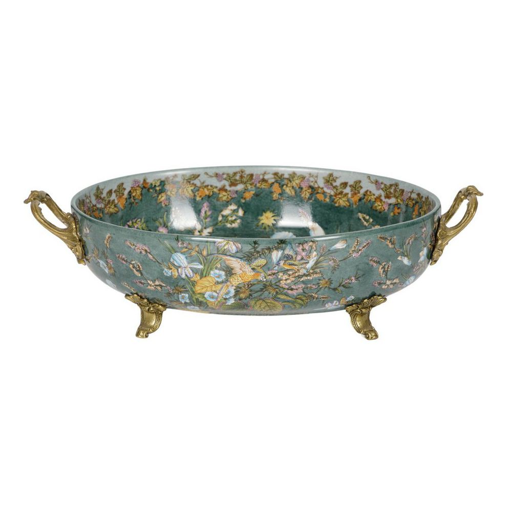 

Декоративная чаша Glasar 39x23x11 см зеленая