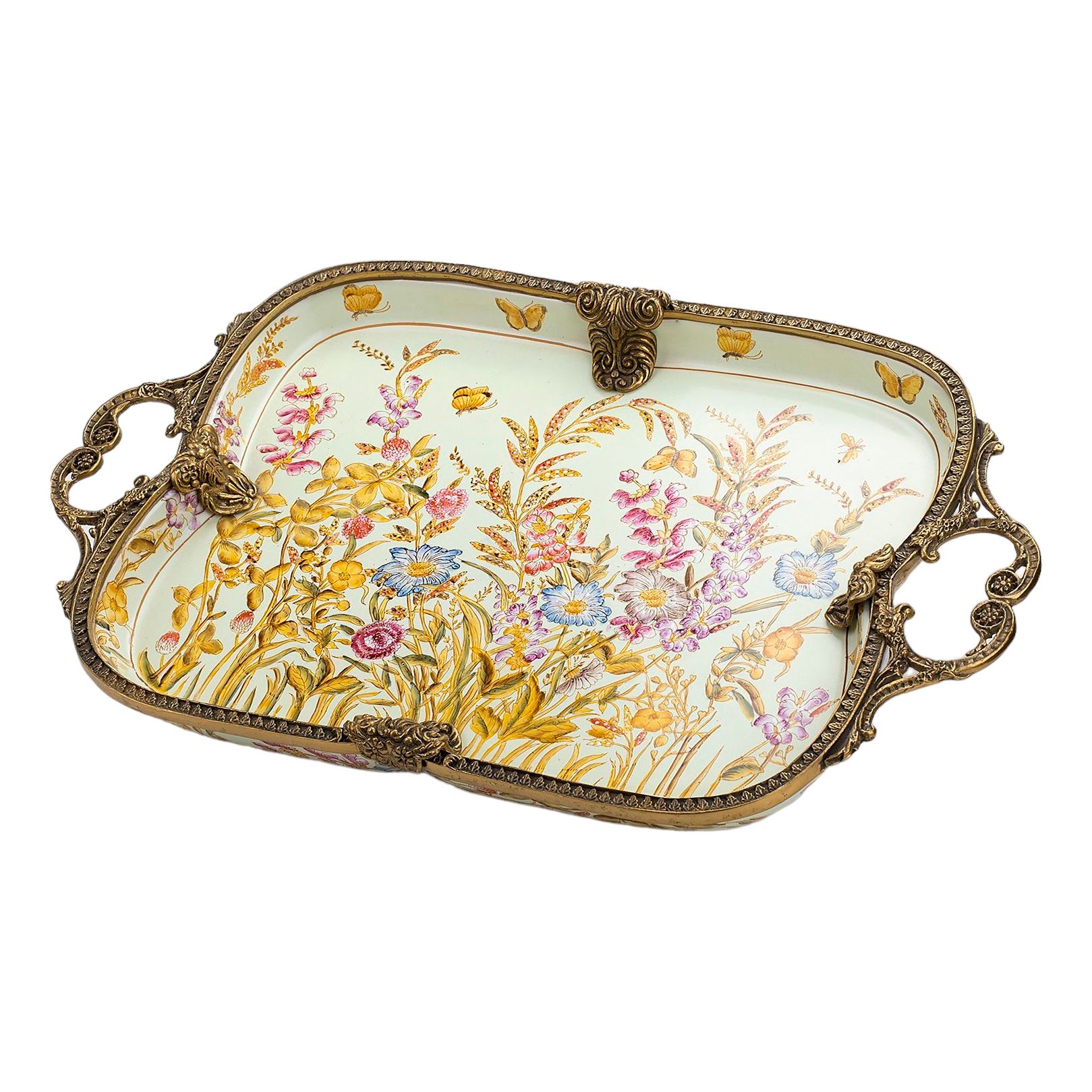 

Декоративное блюдо Glasar 47x28x5 см желтое