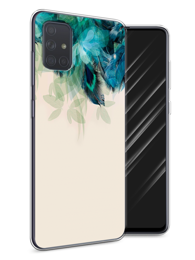 

Чехол Awog на Samsung Galaxy A71 4G "Перья голубого цвета", Разноцветный, 29050-2