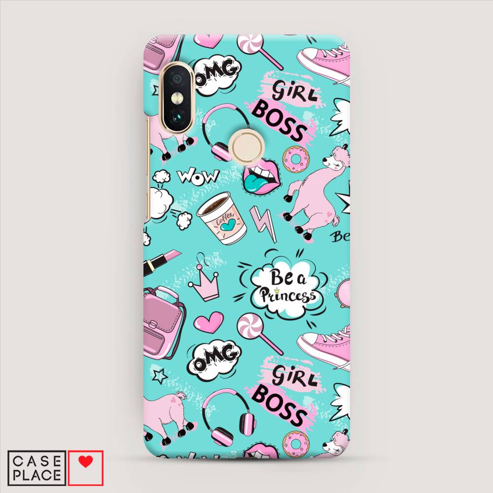 фото Пластиковый чехол "стильная лама" на xiaomi redmi note 5 awog
