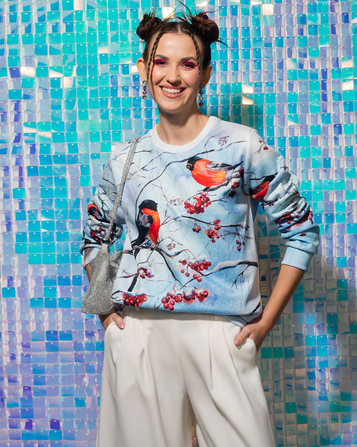 

Свитшот женский SAHAR Art lab OPSW002 голубой 2XL, OPSW002
