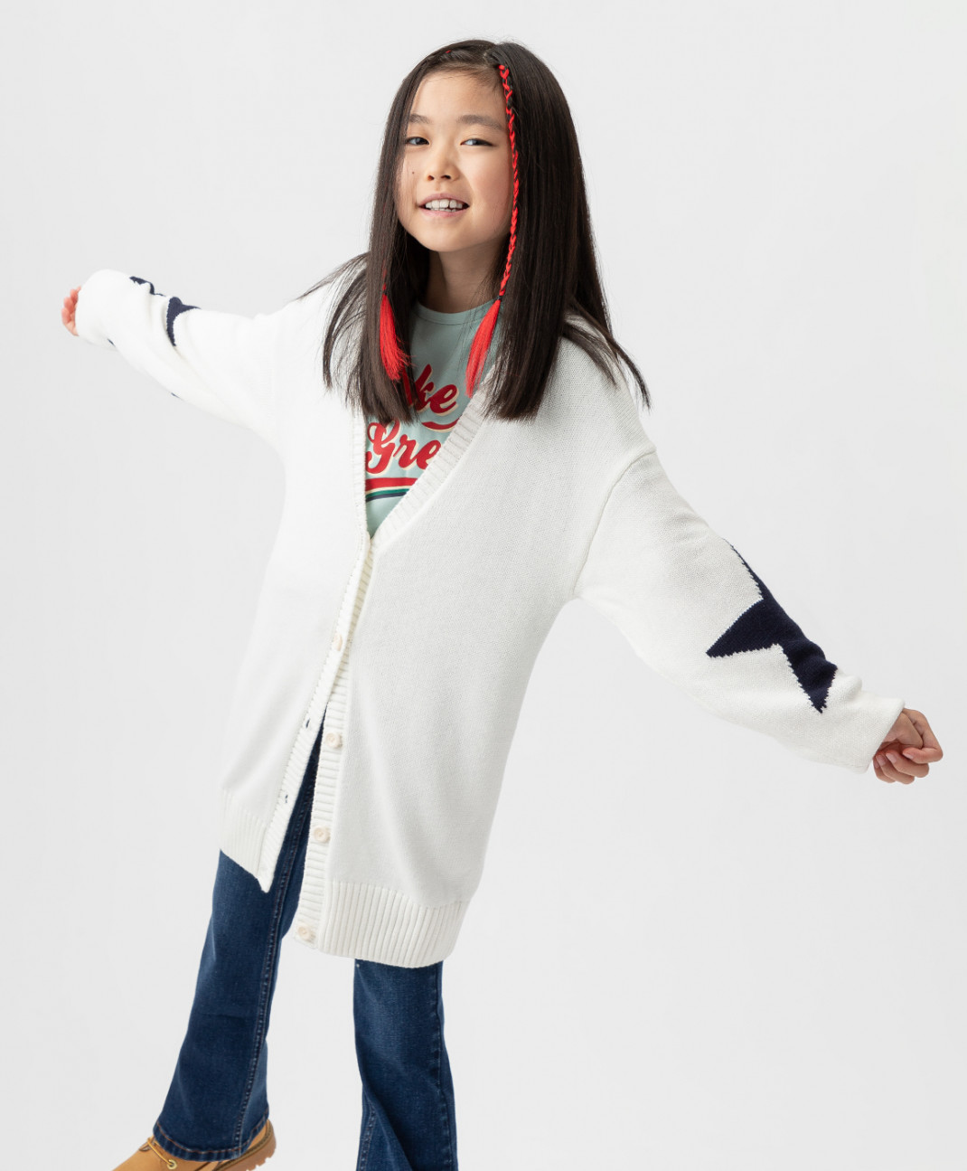 

Кардиган на пуговицах белый Button Blue 222BBGJC35010200 р.158, 222BBGJC35010200