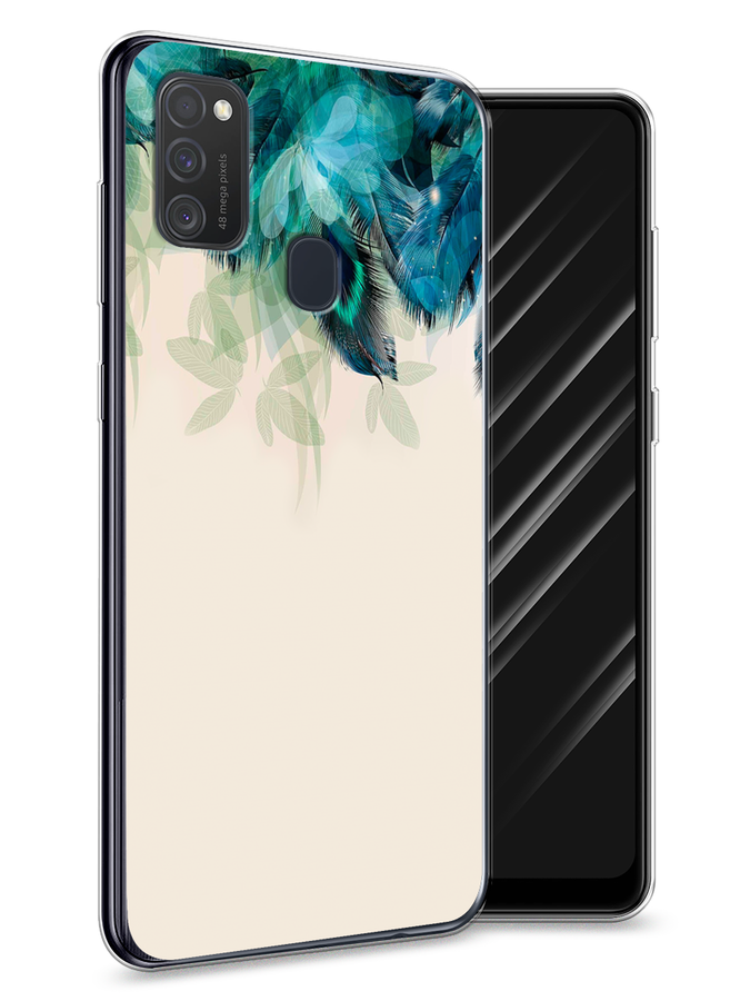 

Чехол Awog на Samsung Galaxy M21/M30s "Перья голубого цвета", Разноцветный, 29750-2