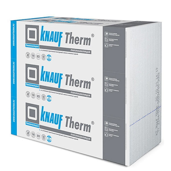 KNAUF Therm Стена Pro пенопласт 1000х1000х30мм (упак. 40шт=40м2=1,2м3)