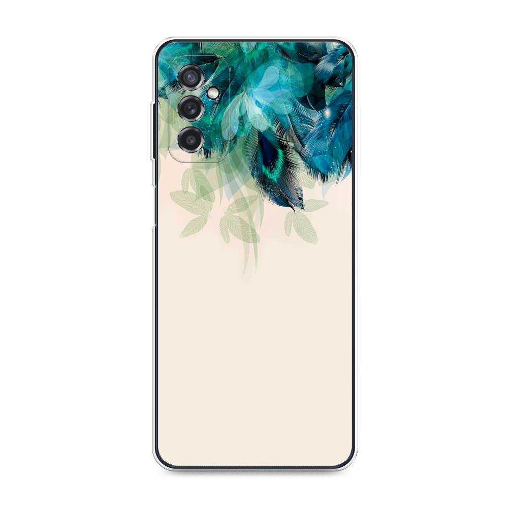фото Силиконовый чехол "перья голубого цвета" на samsung galaxy m52 awog