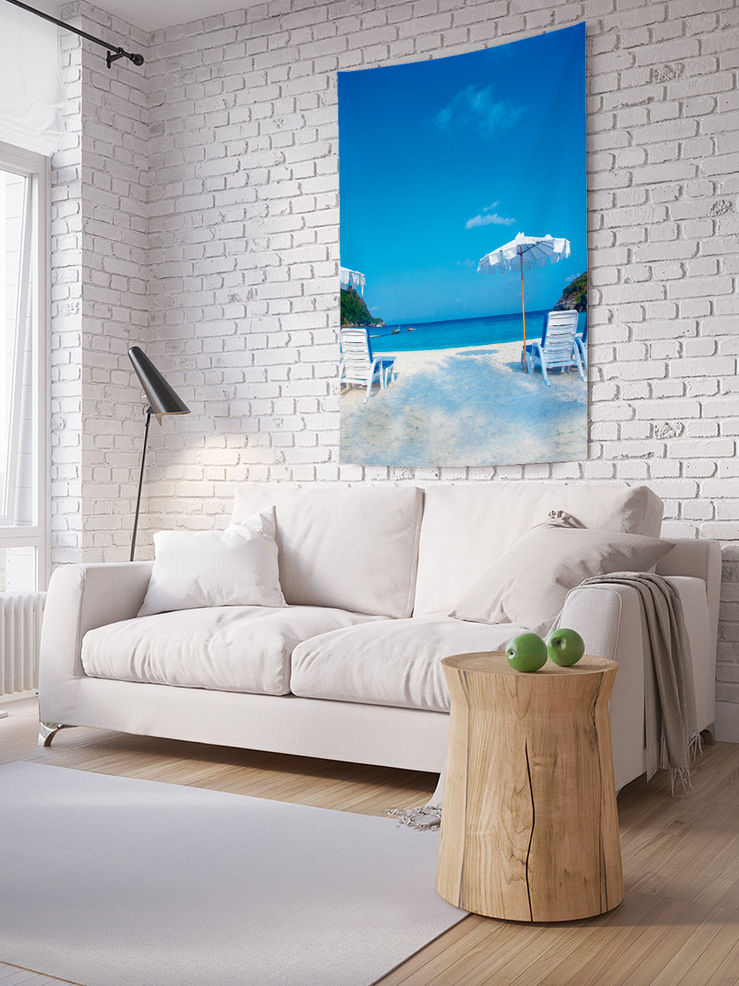 

Вертикальное фотопанно на стену JoyArty Белый лежаки 150x200 см, Белый лежаки