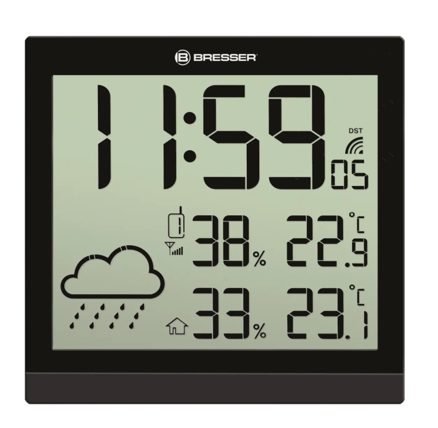 Метеостанция Bresser ClimaTemp JC LCD Настенные часы - черная