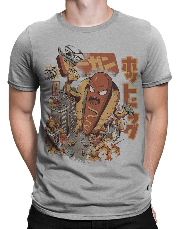 

Футболка мужская Dream Shirts Хот Дог Атакует серая S, "Хот Дог Атакует"