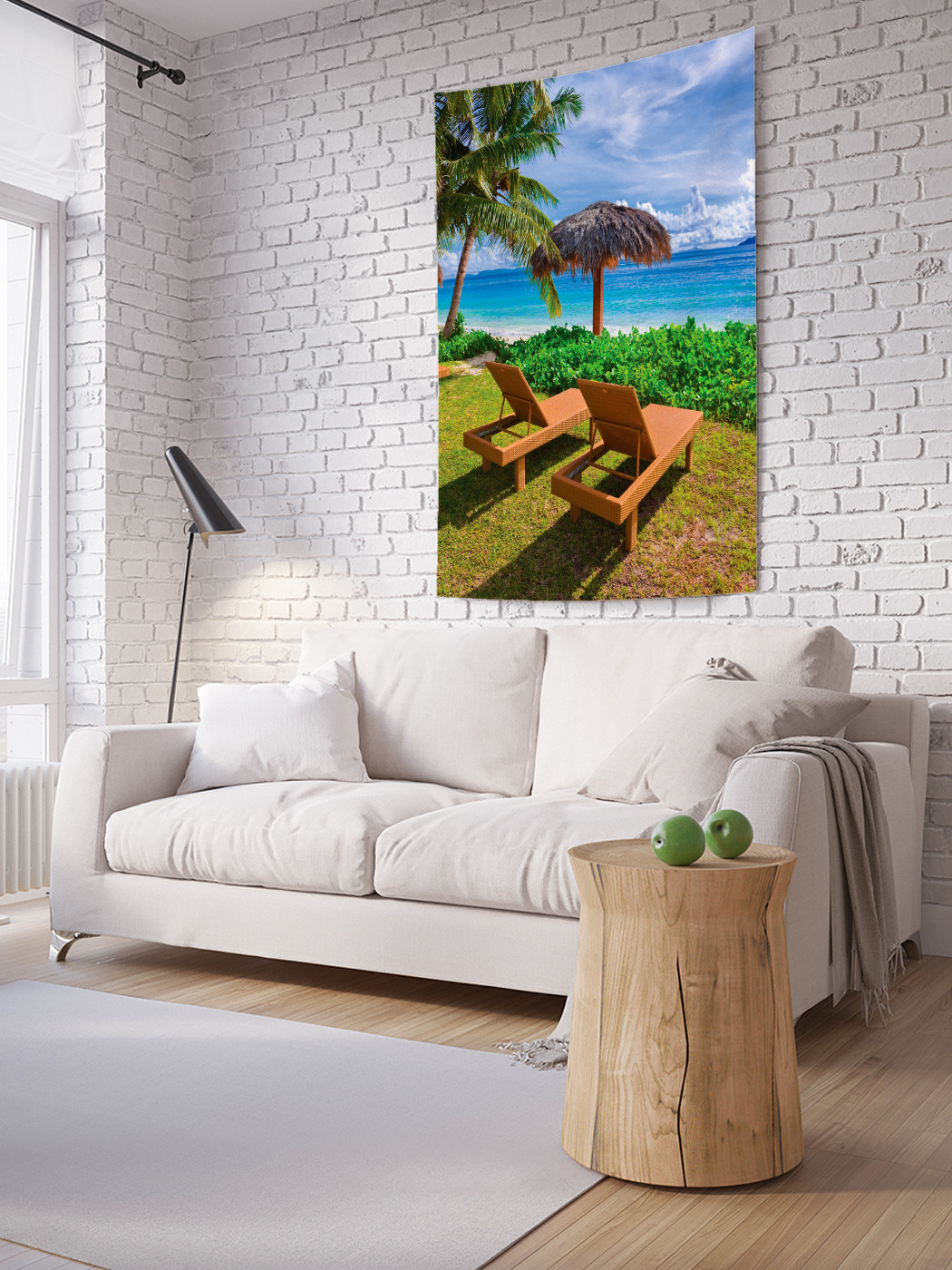 

Вертикальное фотопанно на стену JoyArty Зеленый пляж 150x200 см, Зеленый пляж