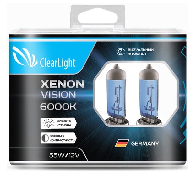 фото Комплект ламп clearlight h1 12v-51w xenonvision (2 шт.) clearlight mlh1xv