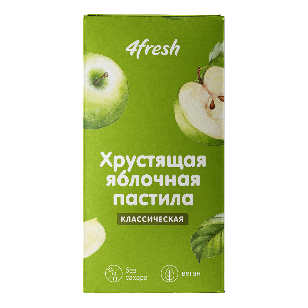 

Пастила яблочная "Классическая", хрустящая 4fresh FOOD 100 г