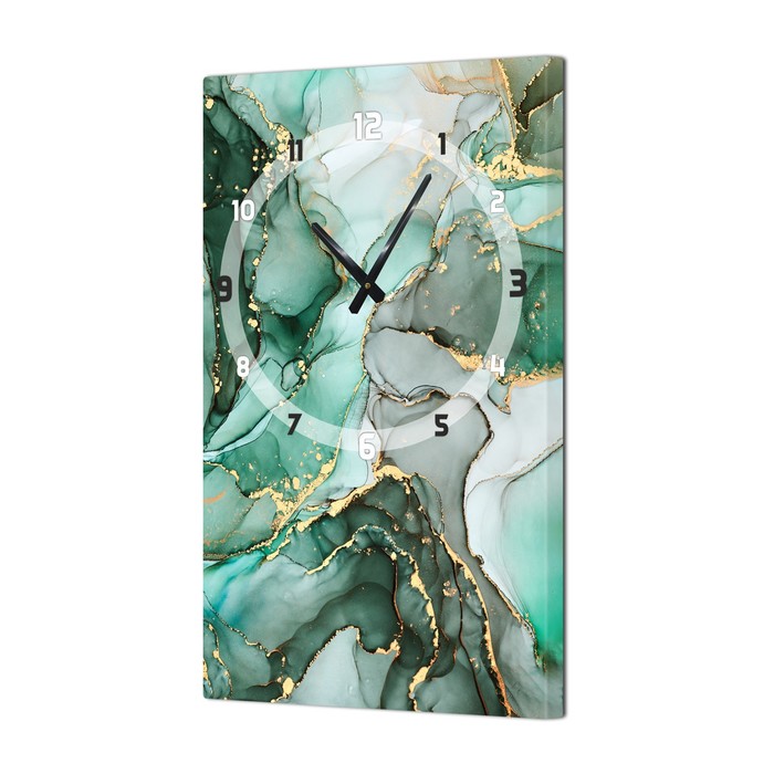 

Часы-картина настенные, серия: Интерьер, Зеленый мрамор, плавный ход, 35 х 60 см