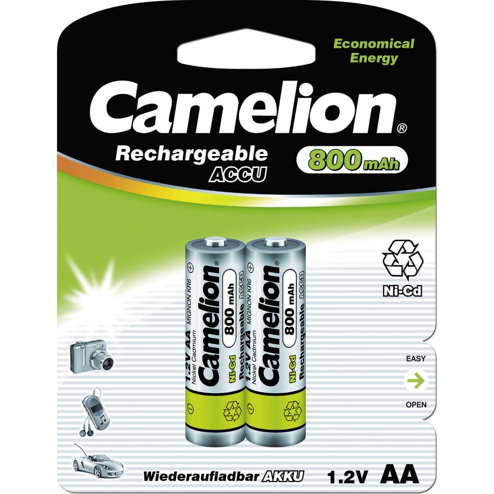 

Camelion AA- 800mAh Ni-Cd BL-2 аккум-р,1.2В 2202